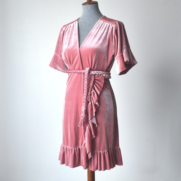 Misa Los Angeles Desma Velvet Wrap Dress Size Small - Picture 5 of 11